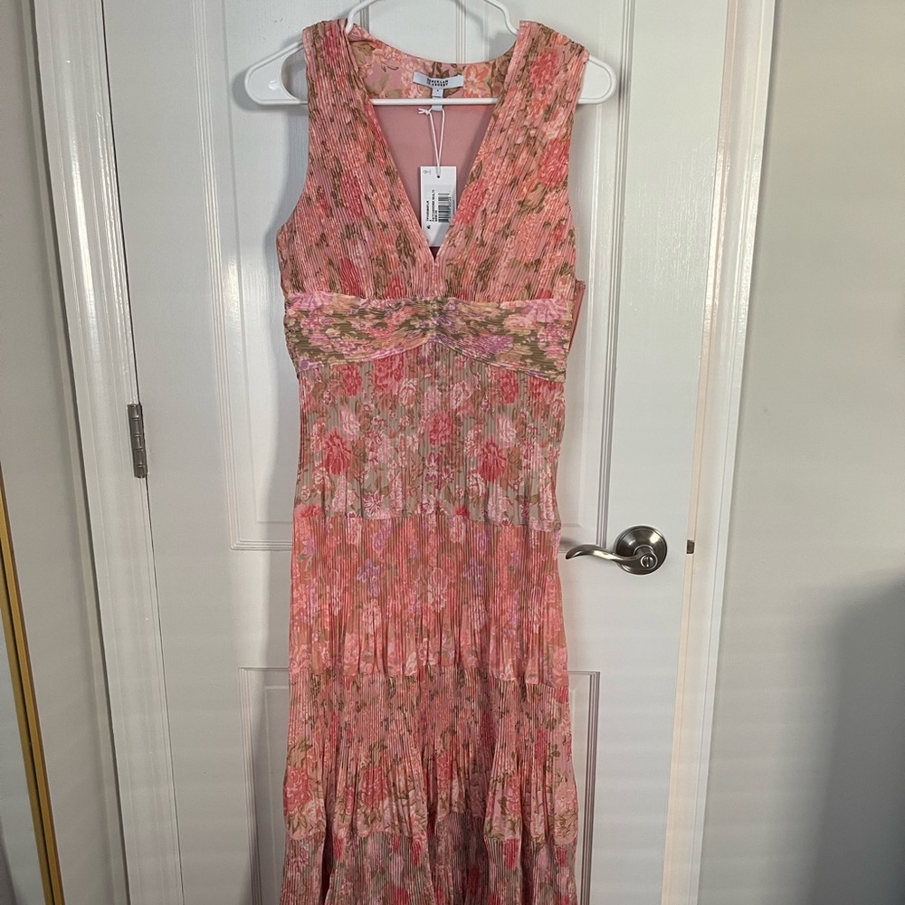 Derek Lam 10 Crosby IRIS PLEATED V-NECK DRESS size 4 NWT
